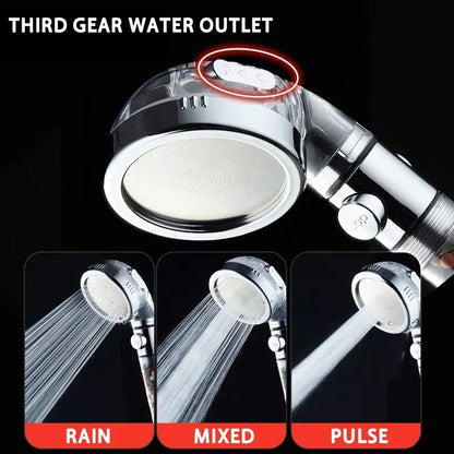 Iridescent 3-mode Portable Ionic Pure Shower Filter Head Ionic Mineral Stones Water-saving Rain Hand Held Shower Hand Spa