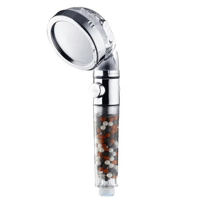 Iridescent 3-mode Portable Ionic Pure Shower Filter Head Ionic Mineral Stones Water-saving Rain Hand Held Shower Hand Spa