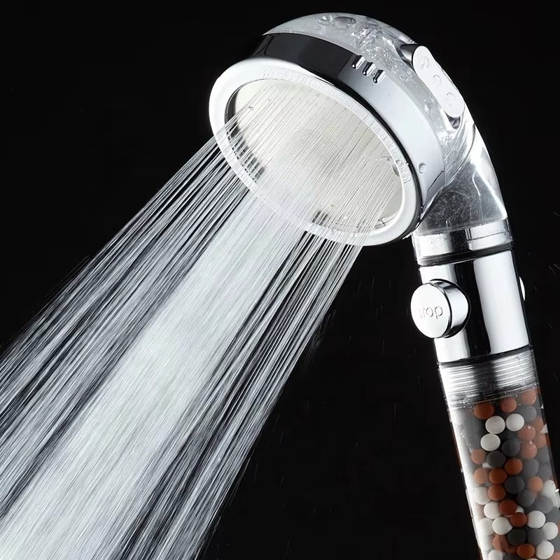 Iridescent 3-mode Portable Ionic Pure Shower Filter Head Ionic Mineral Stones Water-saving Rain Hand Held Shower Hand Spa