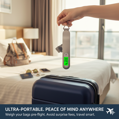 Weight Machine for Luggage - 50 kg capacity, Steel body, Lifetime replacement - Digital Portable Electronic Luggage Weighing Scale for home, travel, flights, bags (Silver, 50 kg)