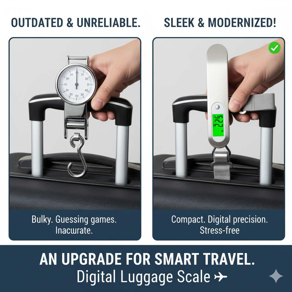 Weight Machine for Luggage - 50 kg capacity, Steel body, Lifetime replacement - Digital Portable Electronic Luggage Weighing Scale for home, travel, flights, bags (Silver, 50 kg)